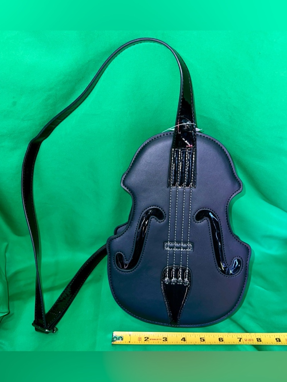 Violin-Shaped Crossbody Bag in Black. Wednesday Addams 2022